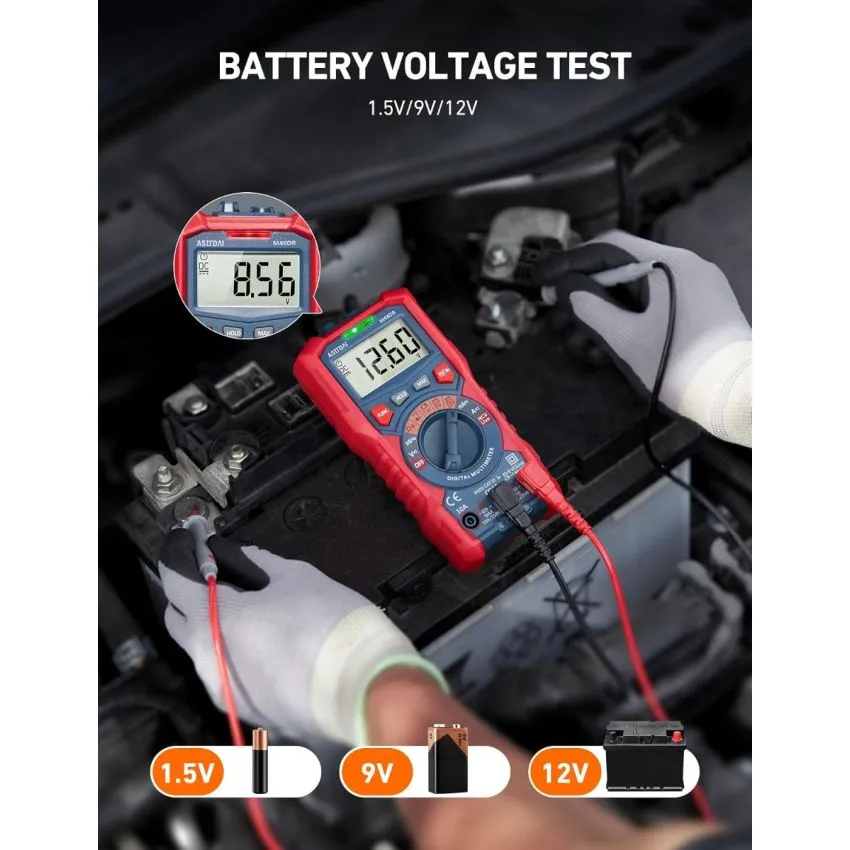 AstroAI M4KOR True RMS Digital Multimeter 4000 Counts with NCV AC DC Voltage Current Capacitance Battery Tester