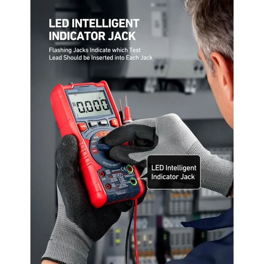 AstroAI M6K0R True RMS Digital Multimeter 6000 Counts with NCV AC DC Voltage Current Capacitance Frequency Temperature Tester
