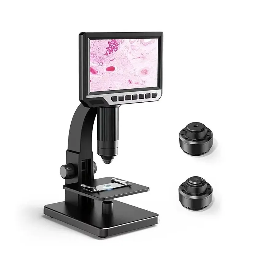 Inskam 315 1200X Dual Lens Digital Microscope – 7-Inch HD IPS Screen, 12MP Biological & Industrial Inspection Kit with Dual Light Source
