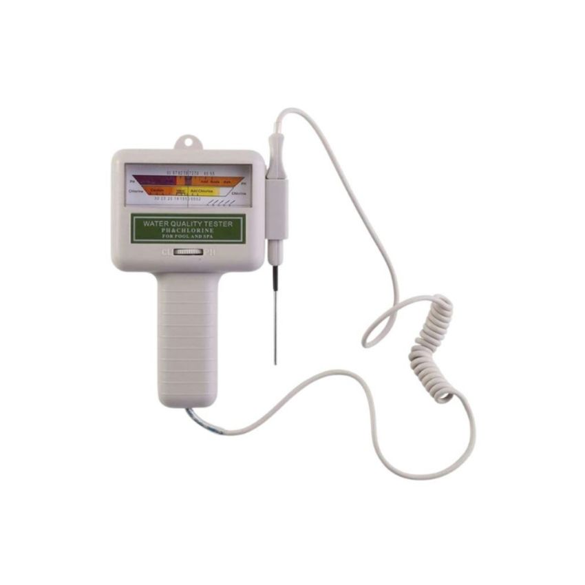 PC-101, Electronic Swimming Pool Spa Water PH CL2 Chlorine Tester - Accurate Water Quality Analysis, ±0.1 pH, 50°C