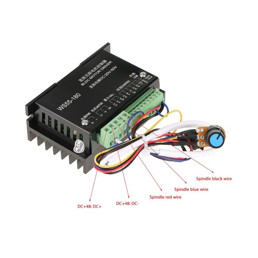 WS55-220 ,Brushless DC Motor Driver, DC 48V, 500W, CNC Brushless Spindle Motor Controller