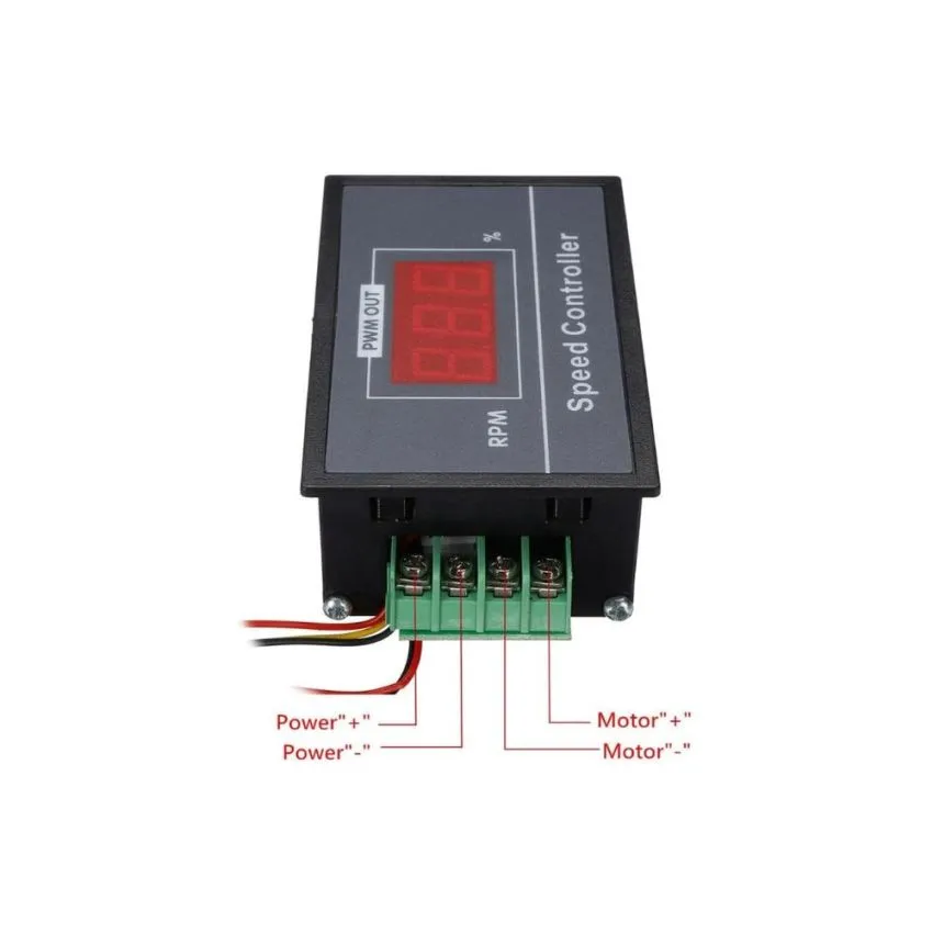 PWM DC Motor Speed Controller DC6-60V 6V/ 9V/ 12V/ 18V/ 24V/ 36V/ 48V/ 30A, PWM DC Motor Stepless Speed Regulation Start Stop Switch with Digital Display