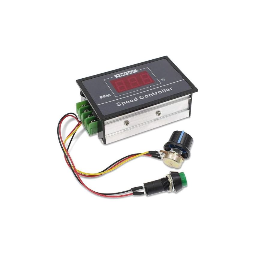 PWM DC Motor Speed Controller DC 6-60V, 30A, Stepless Speed Regulation with Start/Stop Switch and Digital Display