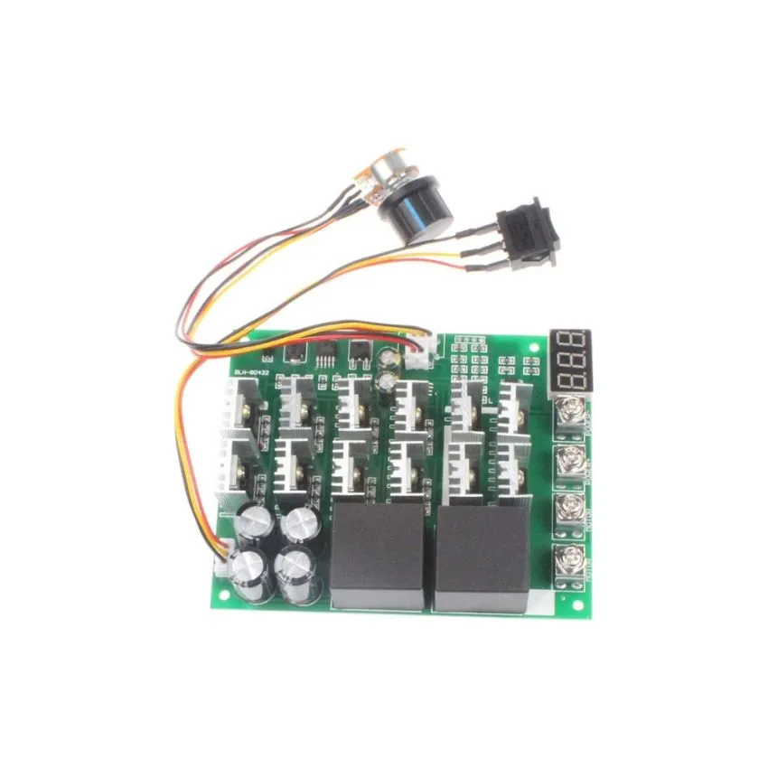 DC PWM Motor Speed Controller, 12V 24V 36V 48V Digital Display, 100A Max Brush DC Motor Controller with Forward/Reverse/Stop Function,10V-55V 60A DC