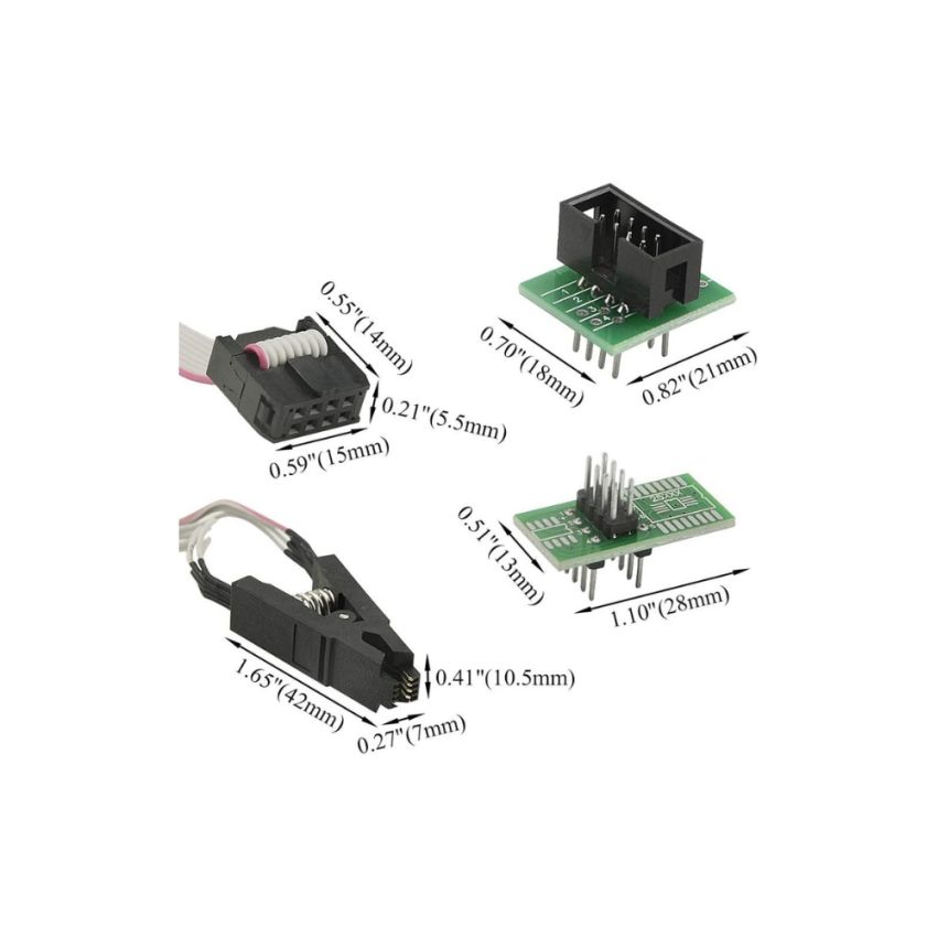 SOIC8/SOP8 ,Test Clip with IC Programming Adapter, In-Circuit EEPROM Flash BIOS Testing Tool