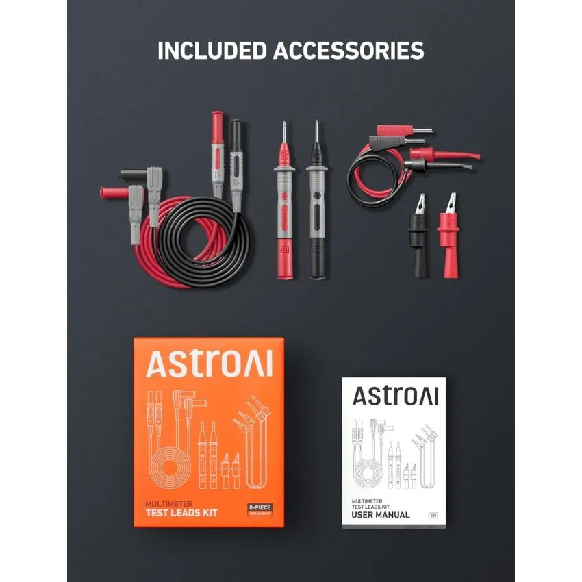 8Pcs Multimeter Test Leads Set 1000V 10A with Alligator Clips Mini Hooks and Test Probes CAT III CAT IV 600V