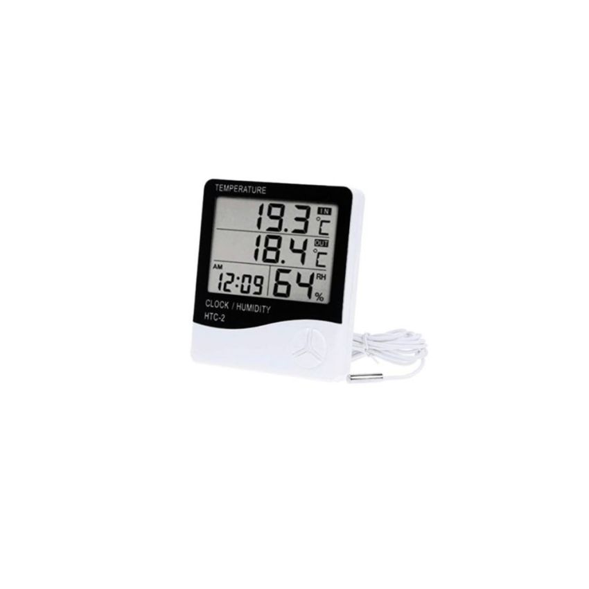 HTC-2, Digital Temperature and Humidity Meter - Indoor and Outdoor Thermometer Hygrometer with LCD Display, ± 1 °C and ± 5%, 70 °C