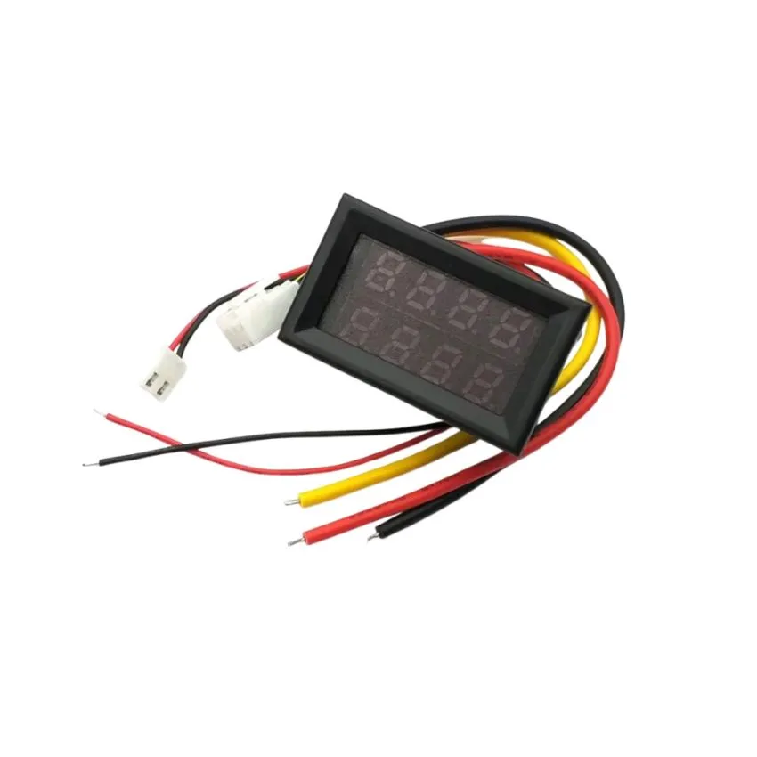DC1-100V 10A Digital Voltmeter Ammeter, Voltage and Current Display, Black