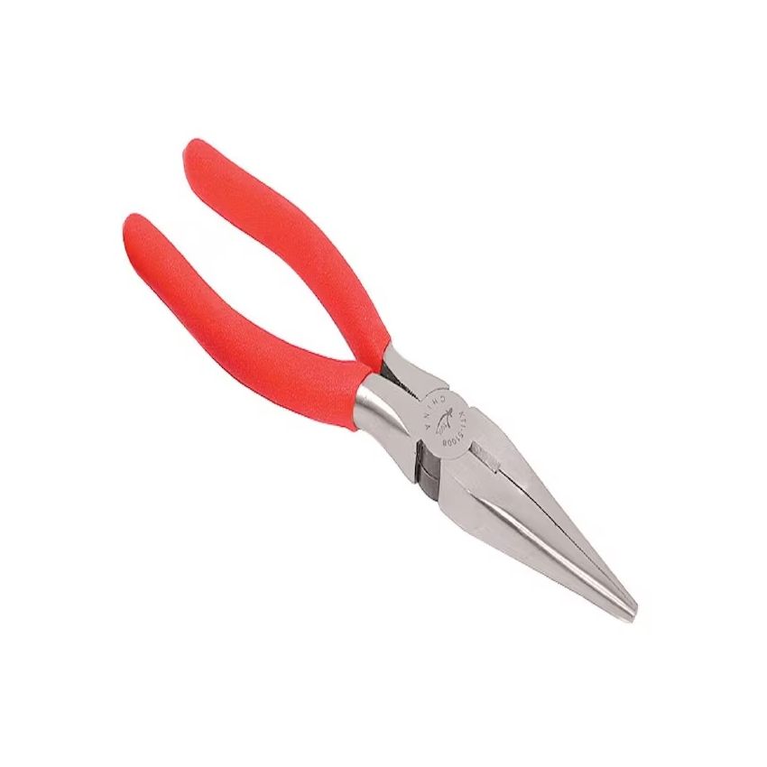 JT-18, Toothless Flat Nose Plier, 125mm, Red PVC Handle