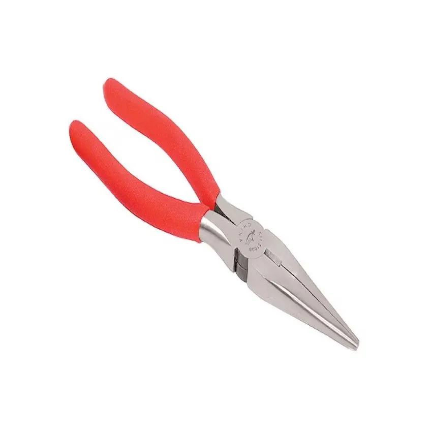 JT-18, Toothless Flat Nose Plier, 125mm, Red PVC Handle