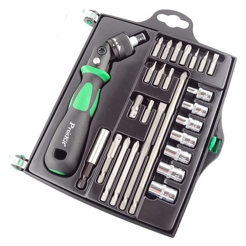 SD-2314M – 25-in-1 Reversible Ratchet Screwdriver & Socket Set with Multi-Angle Pivot Head