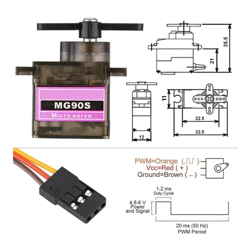 MG90S, Micro Servo Motor, Precision and Versatility for DIY Projects