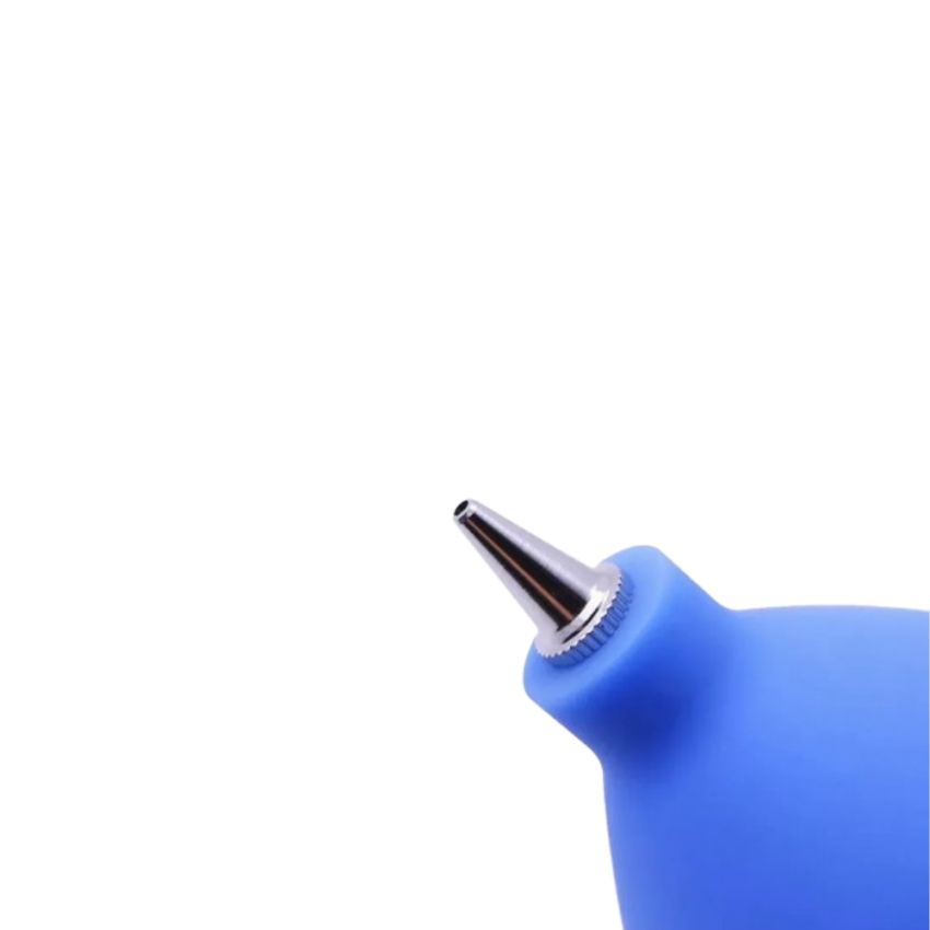 Precision Rubber Air Blower Dust Cleaner with Metal Nozzle,Blue