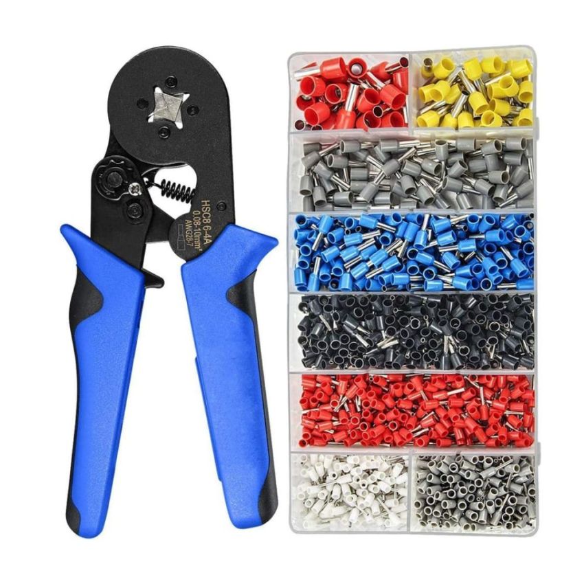 Ferrule Crimping Tool Kit,ID4,4 x OD6,3x20L,1200 Ferrules