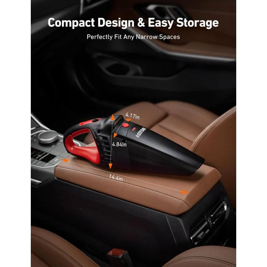 AstroAI V2 Cordless Handheld Car Vacuum Cleaner 7500Pa 6000mAh with 12V DC Power LED Light and Accessories