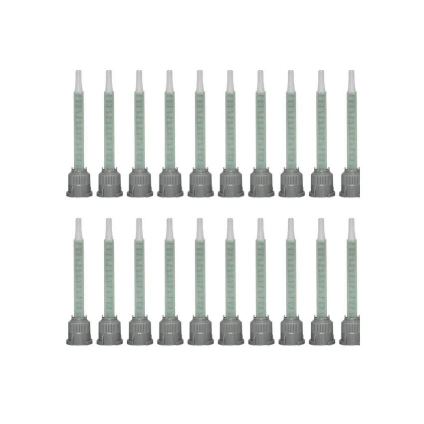 Mixing Nozzles Adhesive Cartridges Tip for 50ml Resin Mixer Adhesive Applicator,16-Element,3.6in,1:1 & 2:1 Ratios,Pack of 20