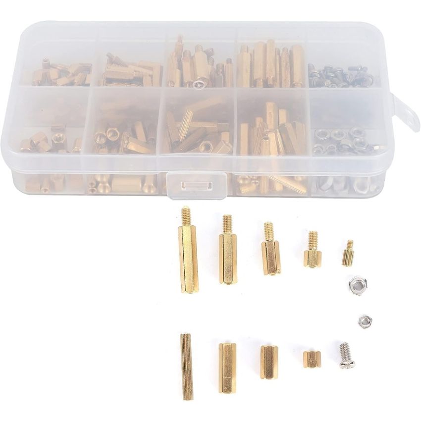 240PCS, M2 M3 Hex Male Female Brass Standoff Kit, Assortment Box Package