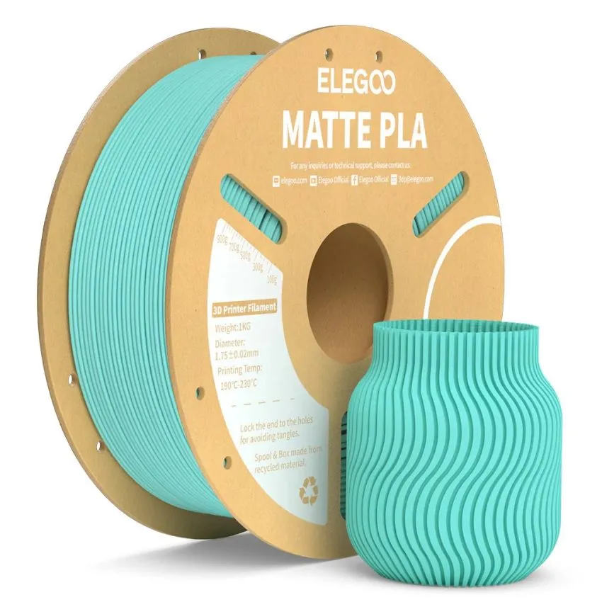 ELEGOO PLA Matte Filament Teal Green 1.75 mm 1 kg
