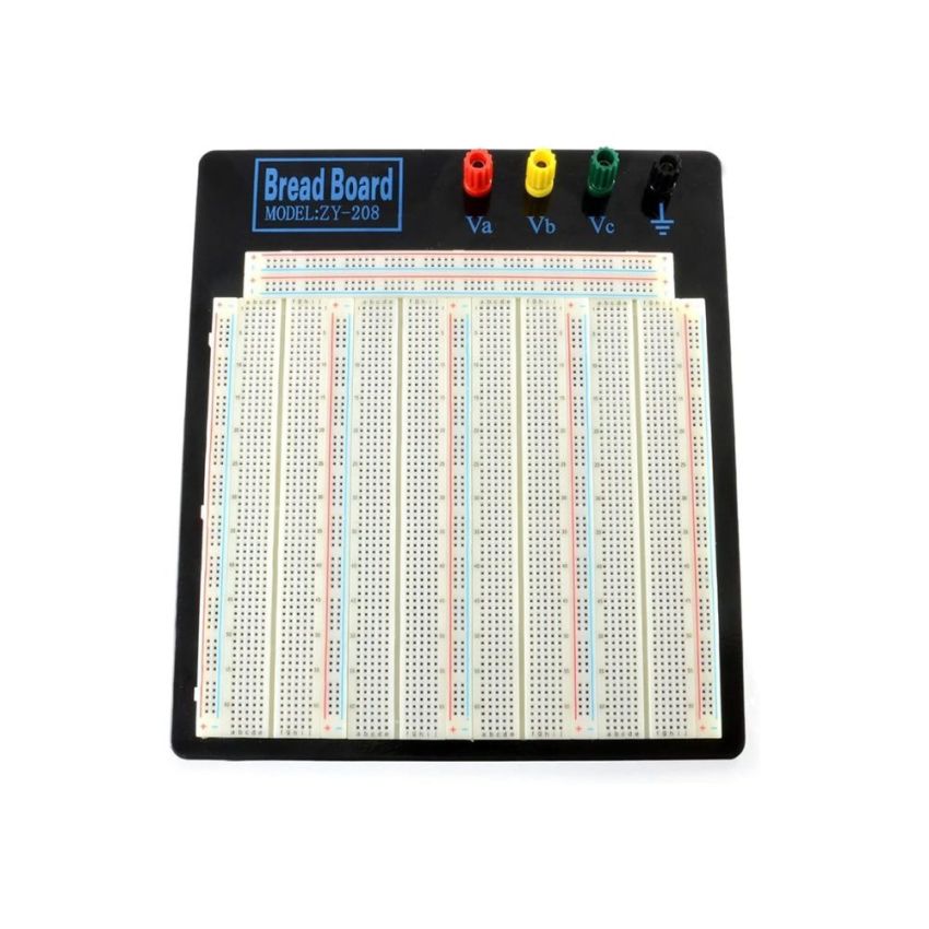 ZY-208, Solderless Breadboard with 3 Binding Posts for Electronic Circuit Prototyping