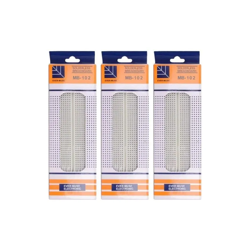 830-Point Solderless Breadboard Ideal for Arduino,Raspberry Pi,and Electronics Prototyping,3 Pieces