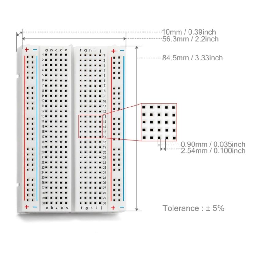 400-Point Solderless Breadboard Ideal for Arduino Raspberry Pi and Electronics Prototyping, Reusable,3 Pieces