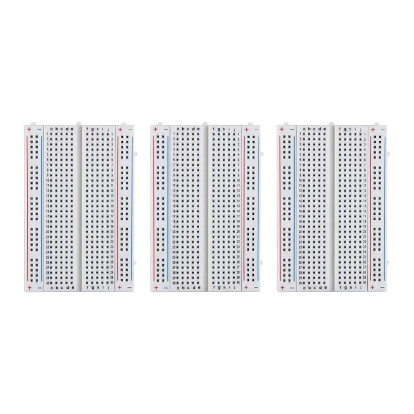 400-Point Solderless Breadboard Ideal for Arduino Raspberry Pi and Electronics Prototyping, Reusable,3 Pieces