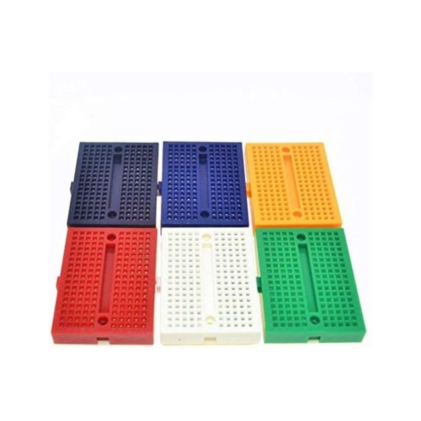 Mini Solderless Breadboard,(34x45mm), Multicolor Pack for Prototyping and DIY Electronics Projects, 6PCS