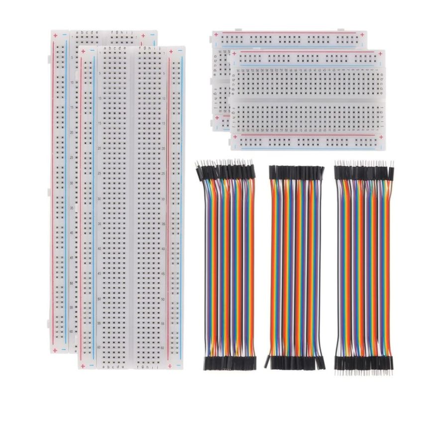 4 Pieces Breadboards Kit, 120 Pieces Jumper Wires for Arduino Proto Shield, Distribution Connecting Blocks