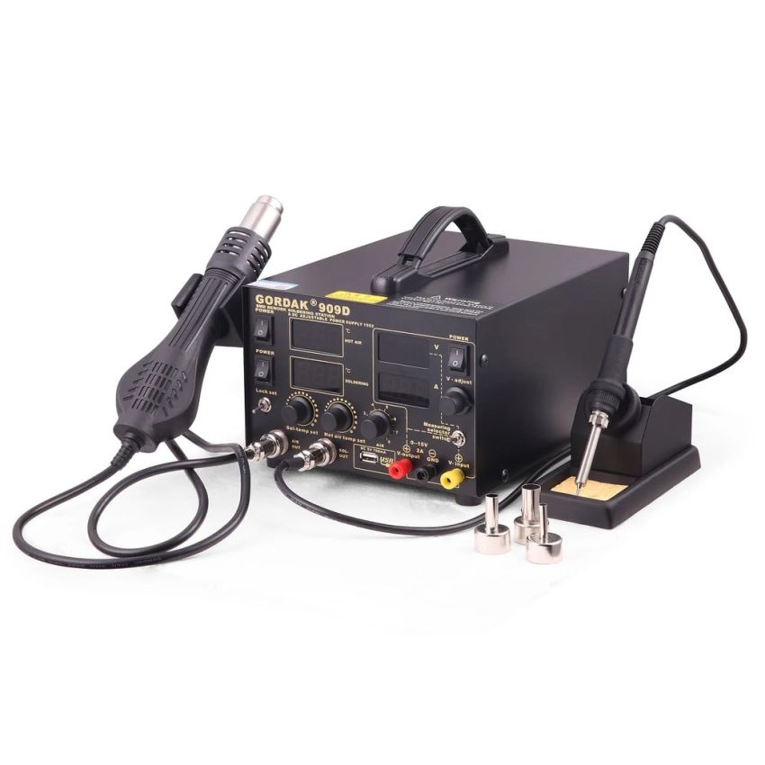 GORDAK 909D, 2-in-1 Hot Air Rework & Soldering Station, Bench-Top Unit