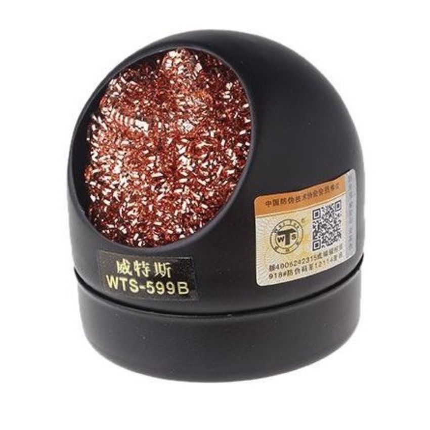 WTS-599B Soldering Tip Cleaner, Brass Wire Sponge with Holder