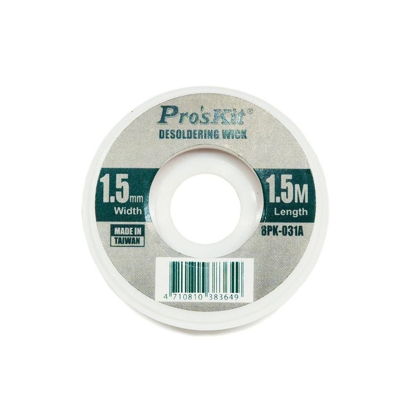 8PK-031A, Desoldering Wick, 1.5mm Width, 1.5m Length, Copper Braid