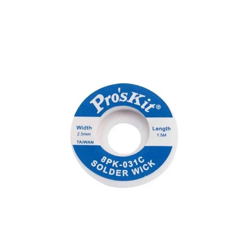 8PK-031C,Desoldering Wick, 2.5mm Width, 1.5m Length, Solder Braid