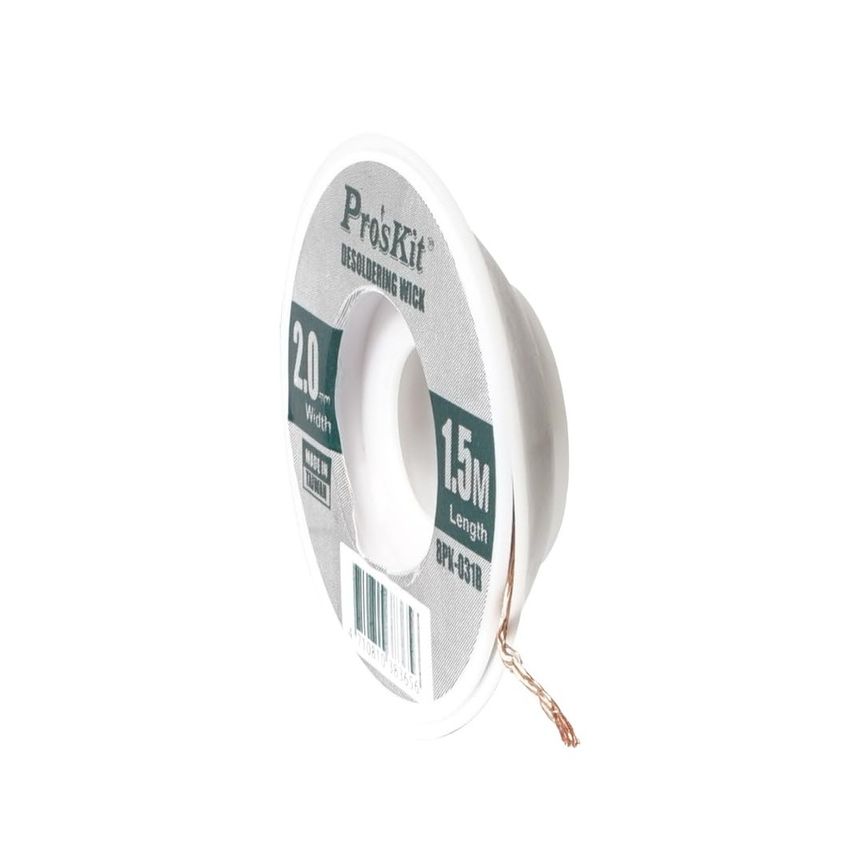 8PK-031B,Desoldering Wick, 2.0mm Width, 1.5m Length, Solder Removal Braid