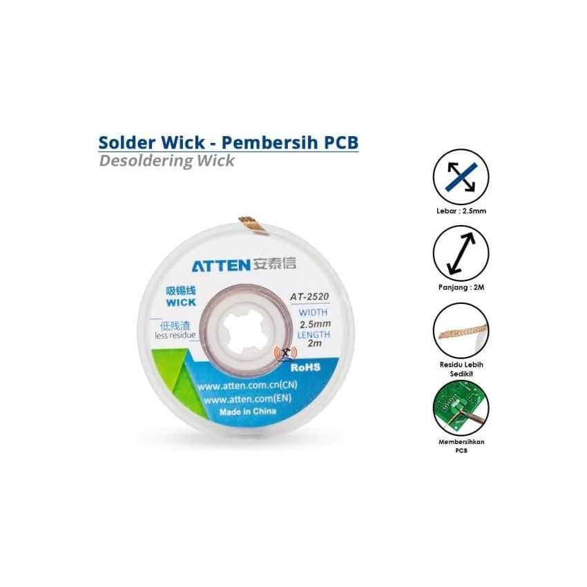 AT-3520 ,Solder Wick - 3.5mm Width, 2M Length Desoldering Wick