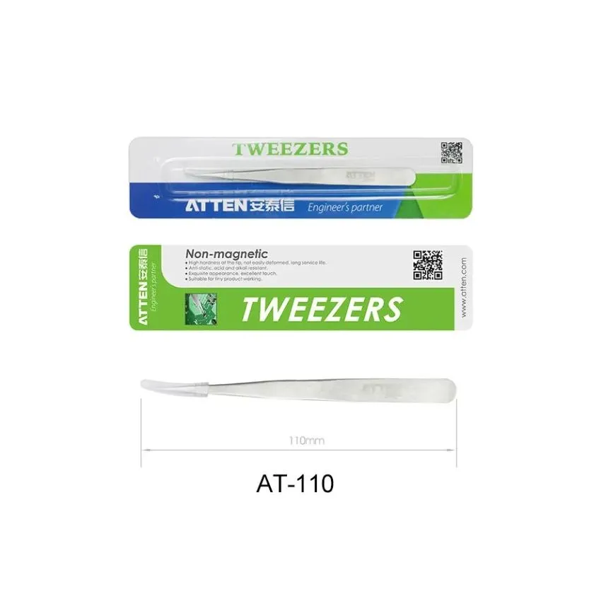 AT-111, Stainless Steel Tweezers – Non-Magnetic Precision Tool