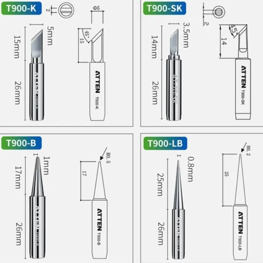 T900-B, Soldering Iron Tip - Conical Shape for Precision Soldering