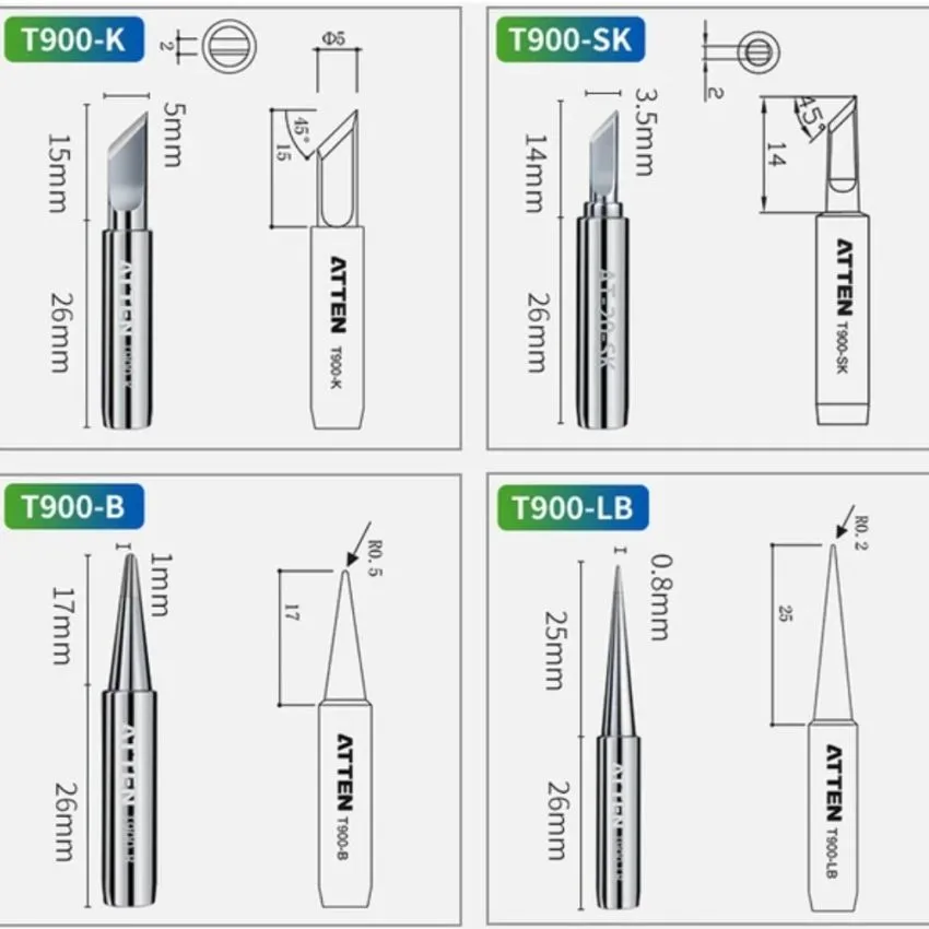 T900-B, Soldering Iron Tip - Conical Shape for Precision Soldering