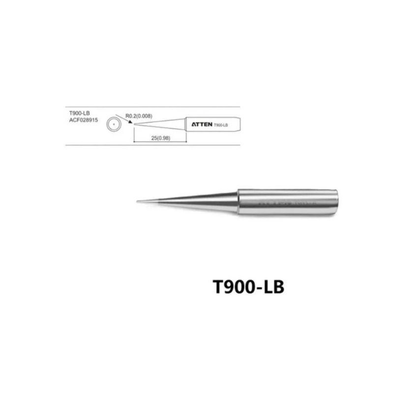 T900-LB, Long Conical Soldering Tip, 0.2mm