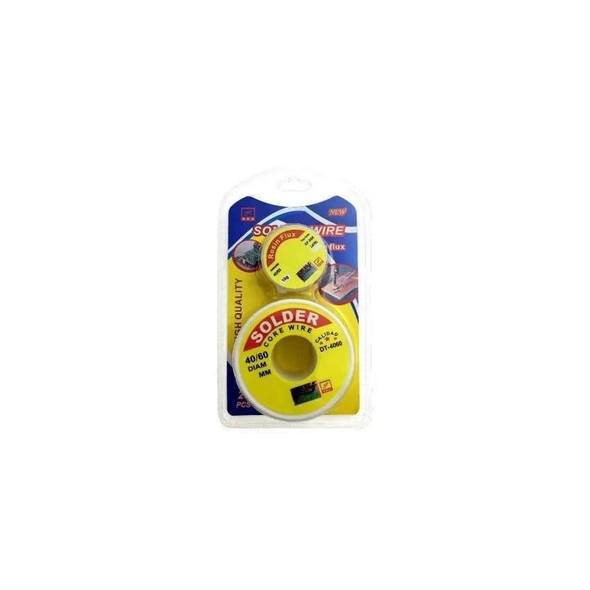 DT-4060, Soldering Wire and Rosin Flux Set, 40/60 Alloy, Combo Pack for Electronics Soldering