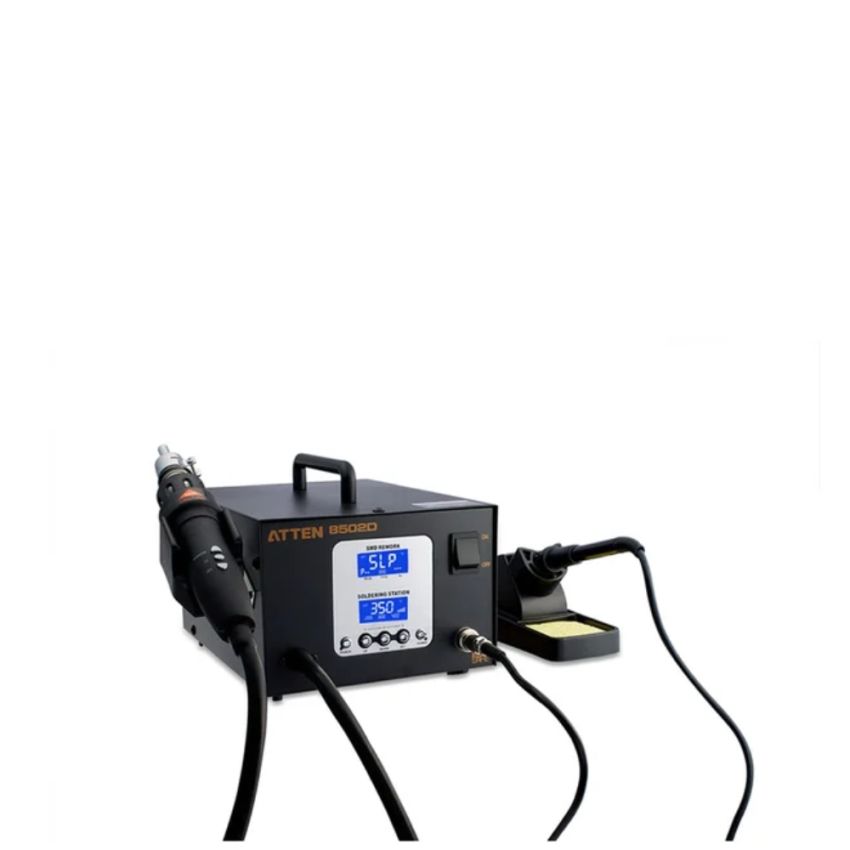 AT-8502D, 2-in-1 SMD Rework Station with Hot Air Gun and Soldering Iron
