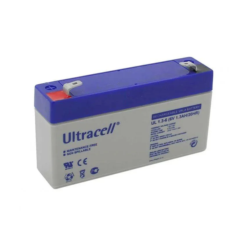 UL1.3-6,  Lead-Acid Rechargeable Battery, 6V, 1.3Ah