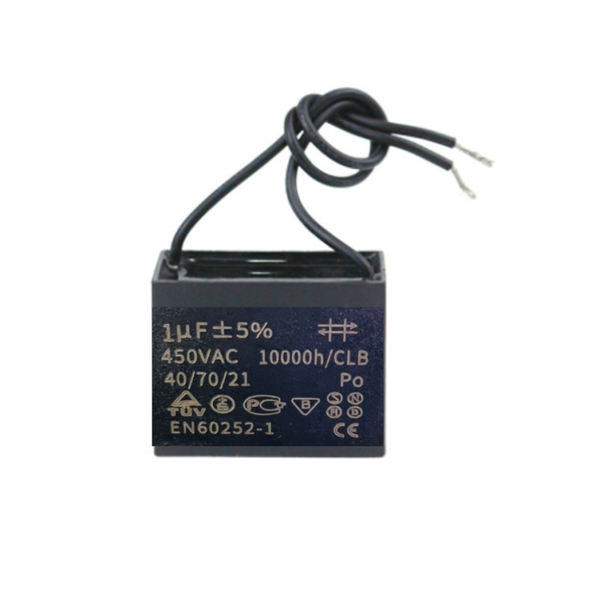 1µF ±5% Motor Capacitor – 450VAC, Long Life (10000h/CLB)