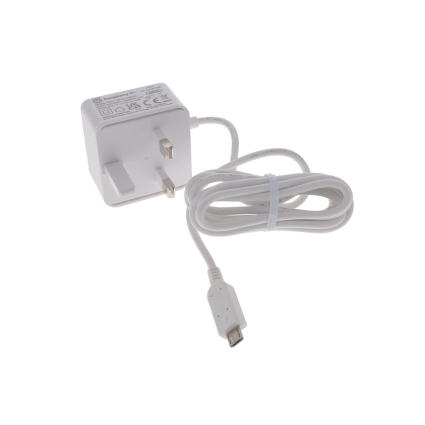 SC0625,Official Raspberry Pi Micro USB Power Supply – 5.1V 2.5A (UK Plug) for Raspberry Pi Zero & Pi 3