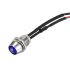 8mm LED Indicator Light, 24V DC, Blue, Metal Body