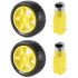 2 Sets DC Gear Motor and Tire Wheel for DC 3V-6V Arduino Smart Car Robot Projects (Yellow) TE696