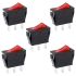 RK1-12-HS Heschen Rocker Switch ON-OFF SPST 3 Terminals Red Light 16A 250VAC