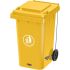 Hi-Care Plastic Garbage Bin 120 Litre with wheel and pedal - Heavy Duty Kitchen DustBin Outdoor Recycle Trash Can Large Industrial Waste bin Trash bin (Yellow)  (10-15 WORKING DAYS subject to availability  )