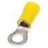 Insulated Crimp Ring Terminal, Yellow,5mm,AWG 4-6 m?