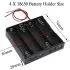 18650 4-Slot Battery Holder with Leads - 3.7V