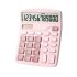 Large Button Desktop Calculator, Dual-Powered, Pink, LCD Display,12-Digit